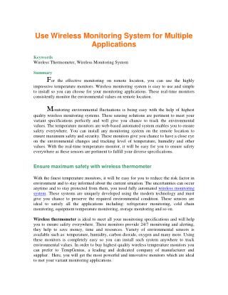 Use Wireless Monitoring System for Multiple Applications.pdf