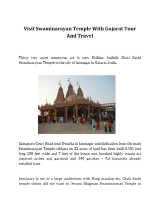 Visit Swaminarayan Temple With Gujarat Tour And Travel