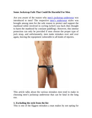 Some Jockstrap Fails That Could Be Harmful For Men