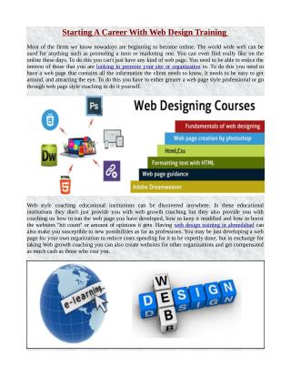 Starting A Career With Web Design Training