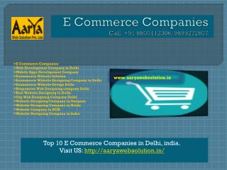 E Commerce Companies, Web Development Company in Delhi