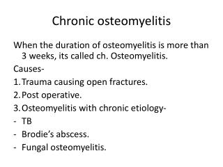 PPT - Chronic osteomyelitis PowerPoint Presentation, free download - ID ...