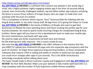ALL APP PRESS 2.0 REVIEW