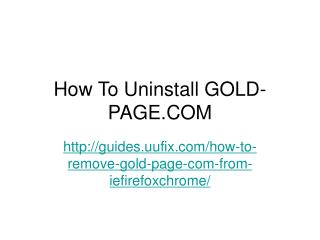How to uninstall gold page.com