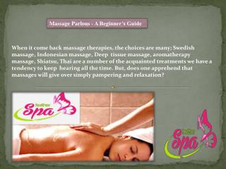 Massage Parlous - A Beginner’s Guide