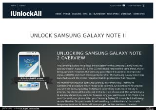 How to Unlock Samsung Galaxy Note II