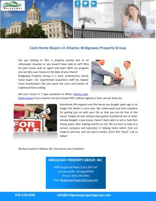 Cash Home Buyers in Atlanta: Bridgeway Property Group