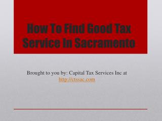 How To Find Good Tax Service In Sacramento