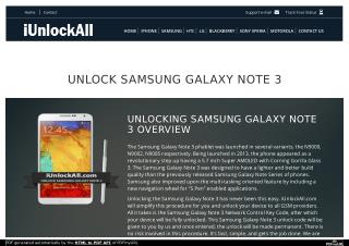 How to Unlock Samsung Galaxy Note 3