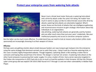 Protect your enterprise users from watering hole attacks