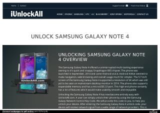 Unlock Samsung Galaxy Note 4 With iUnlockAll