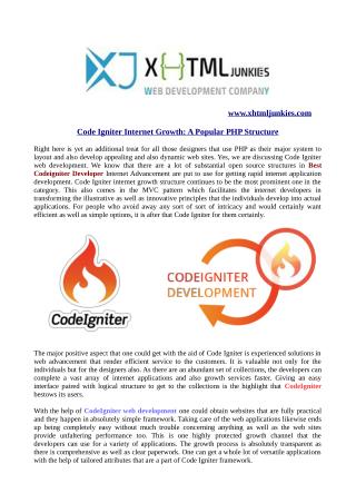 Code igniter internet growth: a popular php structure