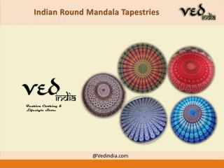 Indian Mandala Round Tapestry Beach Throw