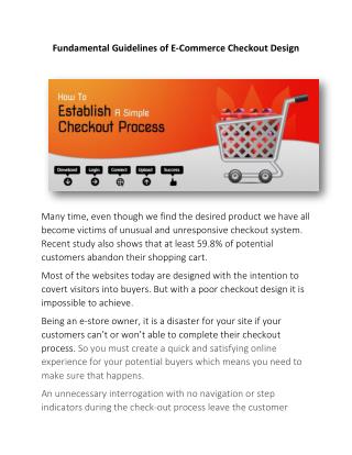Fundamental Guidelines of E-Commerce Checkout Design
