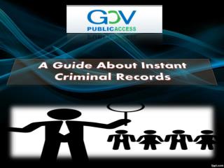 A guide about instant criminal records