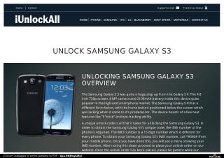 Unlock Samsung Galaxy S3 with iUnlockAll