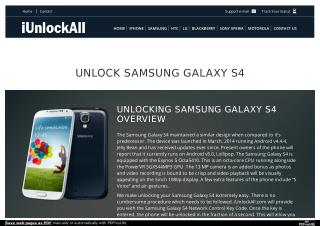 How to Unlock Samsung Galaxy S4 with iUnlockAll