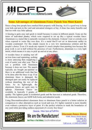 Some Advantages of Aluminum Fence Panels You Must Know!