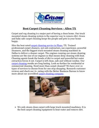Best Carpet Cleaning Services - Allen TX