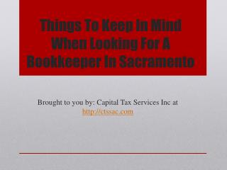Things To Keep In Mind When Looking For A Bookkeeper In Sacramento