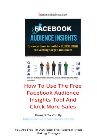 ☀ How To Use The Free Facebook Insights Audience Tool And Clock More Sales