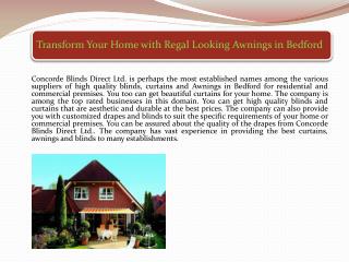 Transform Your Home with Regal Looking Awnings in Bedford