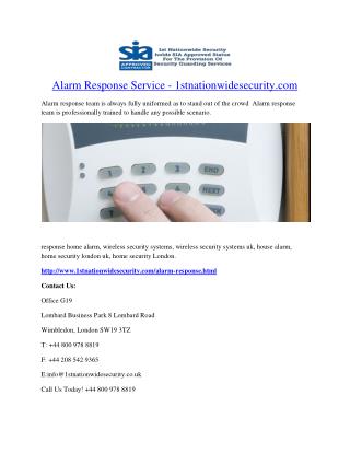 Alarm Response Service