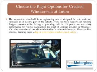 Choose the Right Options for Cracked Windscreens at Luton