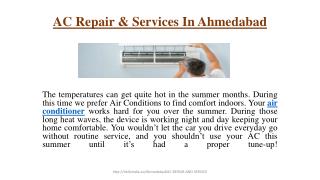 AC Repair & Services In Ahmedabad