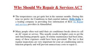 Why Should We Repair & Services AC?