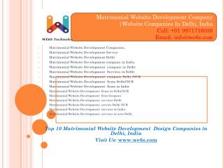 Matrimonial Website Development companies Delhi/NCR, India