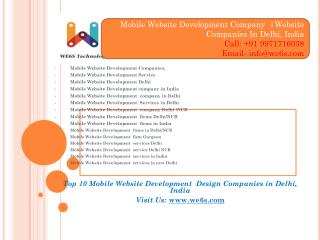 Mobile Website Development Companies Delhi