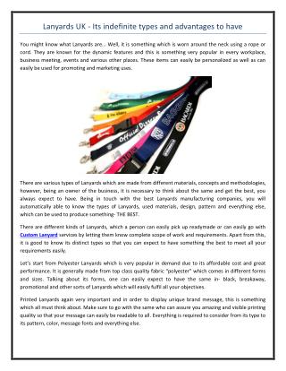 Lanyards UK - Its indefinite types and advantages to have