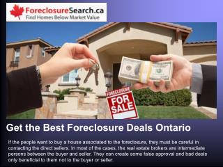Get the Best Foreclosure Deals Ontario