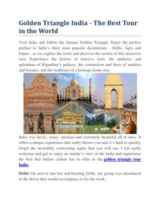 Golden Triangle India - The Best Tour in the World