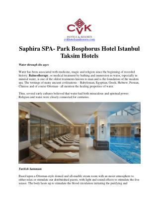 Saphira spa | park bosphorus hotel istanbul | taksim hotels