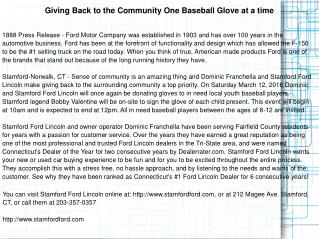 Giving Back to the Community One Baseball Glove at a time