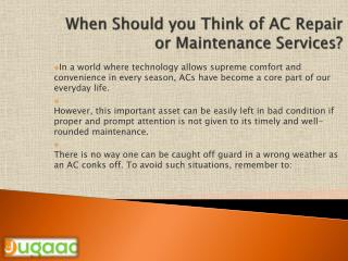 Choose AC maintenance services