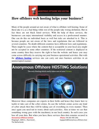 How offshore web hosting helps your business?