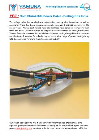 Cold Shrinkable Power Cable Jointing Kits India