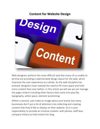 Content for Website Design | Web Development Toronto