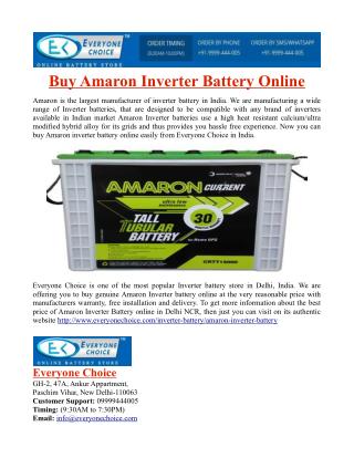 Buy Amaron Inverter Battery Online