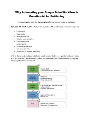 Why Automating your Google Drive Workflow is Benefinicial for Publishing