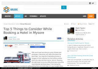 Top 5 Things to Consider While Booking a Hotel in Mysore