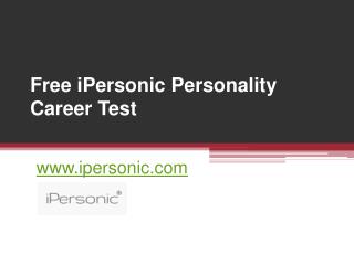 Online iPersonic Personality Career Test - www.ipersonic.com