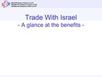 Trade With Israel - A glance at the benefits -