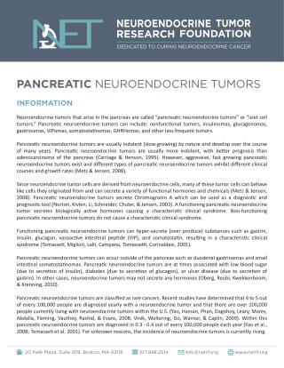 PANCREATIC NEUROENDOCRINE TUMORS