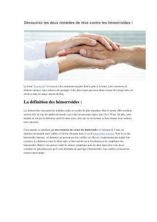 Remèdes contre les hémorroïdes