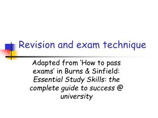 Revision and exam technique
