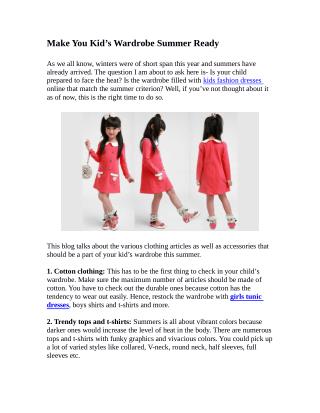 Make You Kid’s Wardrobe Summer Ready